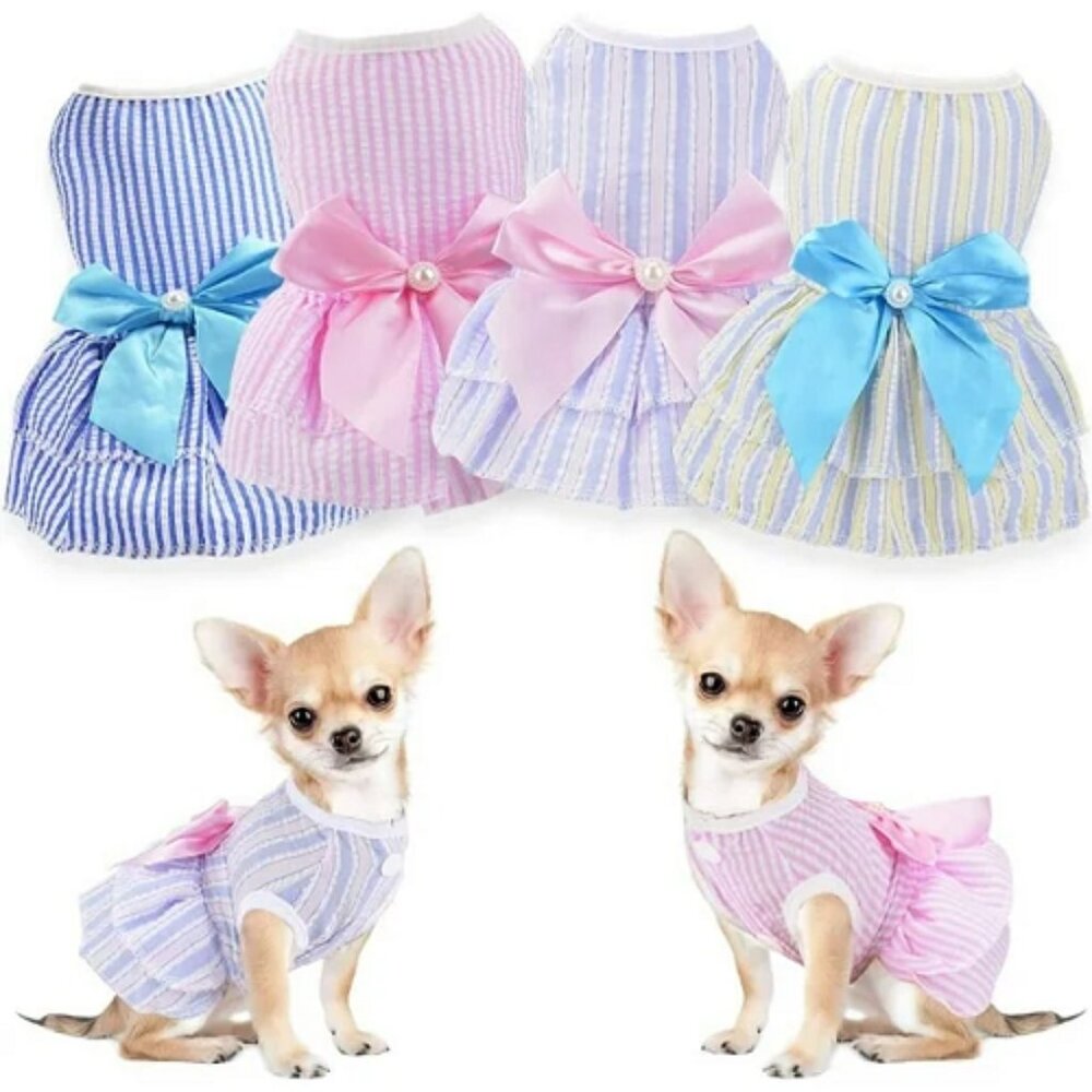 New Small Dogs Girl Summer Cute Pet Puppy Dress 4 Pack